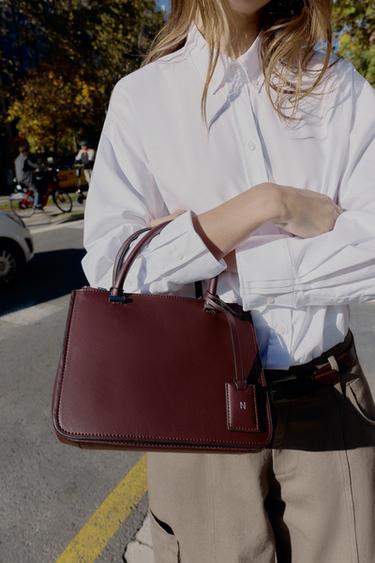 MINI CITYBAG DUPLA ALÇA - Vermelho-bordô da Zara