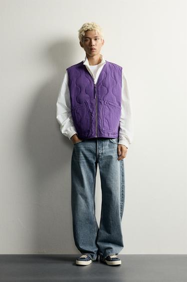 CHALECO LAVADO PESPUNTES - Morado de Zara - Imagen 0