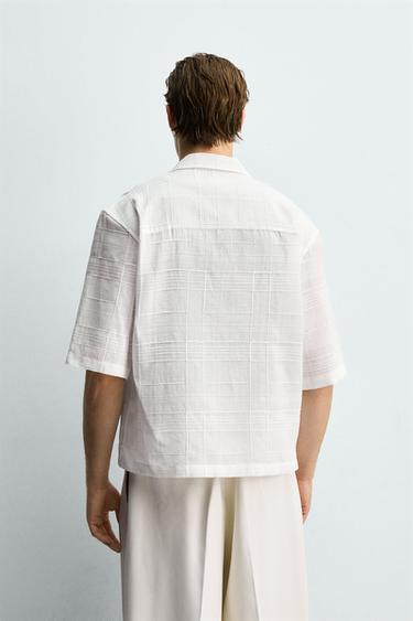 CHEMISE RELAXED FIT COTON-LIN - Blanc de Zara - Image 2