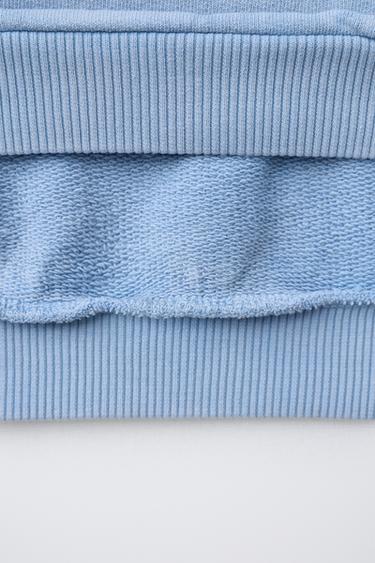 SWEAT AVEC INSCRIPTION EN RELIEF - Bleu clair de Zara - Image 3