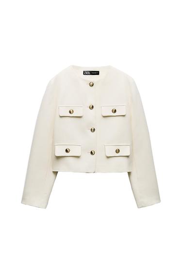 ROUND NECK PIQUÉ BLAZER