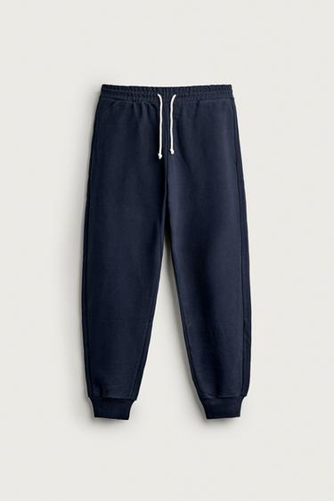 Zara FRUIT OF THE LOOM™ COTTON SWEATPANTS - Navy blue