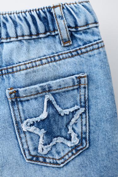 JEAN LARGE À POCHES ÉTOILE - Bleu moyen de Zara - Image 3