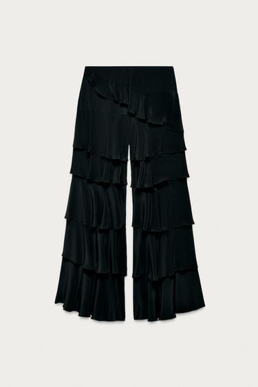 PANTALON À VOLANTS MARISA BERENSON X ZARA - Noir de Zara - Image 2