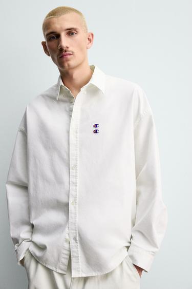 CHAMPION ® X ZARA OXFORD SHIRT WITH PATCHES - White by Zara - Image 5