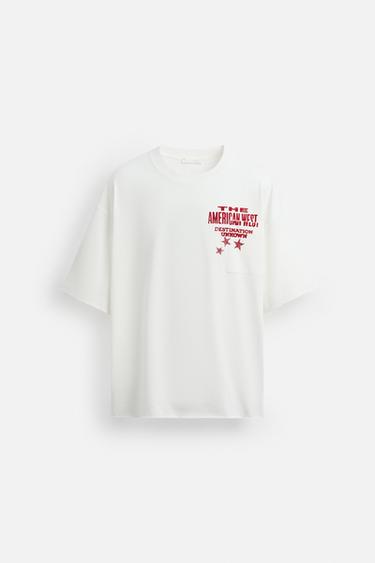 WASHED PRINT T-SHIRT - Oyster-white by Zara - Image 5