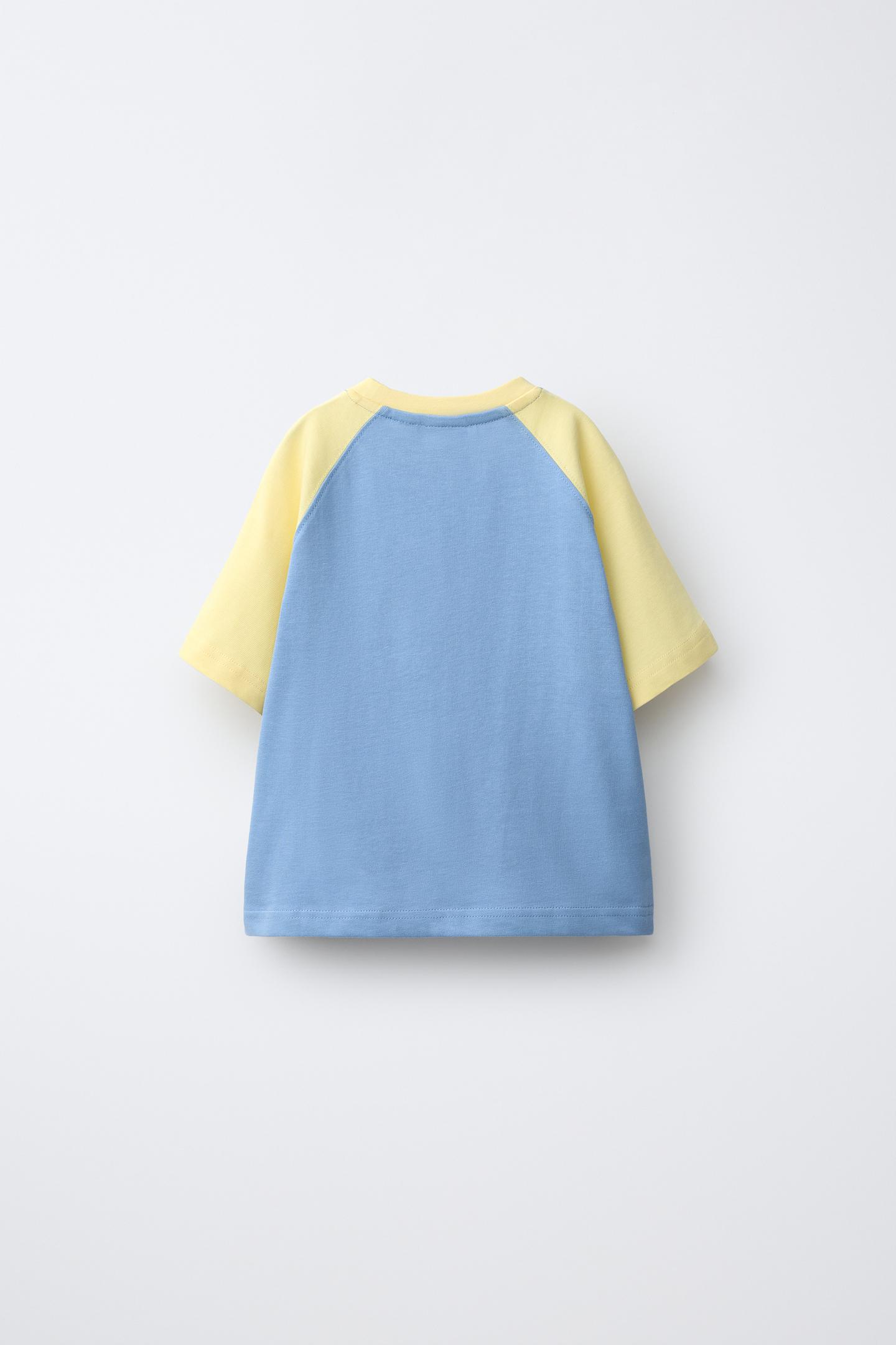 Детская футболка Zara Raglan Sleeve, цвет: Светлый синий — фото 3