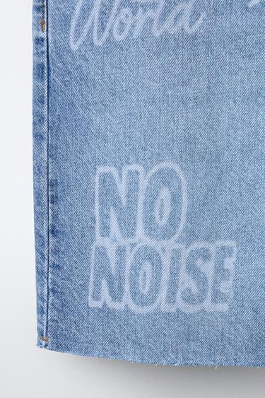 SHORT EN JEAN RELAXED BAGGY IMPRIMÉ - Bleu moyen de Zara - Image 3