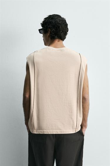 DÉBARDEUR À COUTURES - Vison moyen de Zara - Image 2