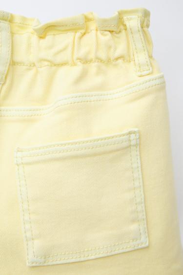COMFORT TWILL PAPERBAG BERMUDA SHORTS - Yellow by Zara - Image 3
