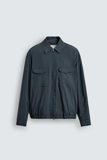 Zaras FLUID SKJORTJACKA REGULAR FIT - Mörkt marinblå