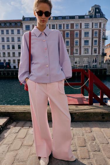 XHUP ME LINO ME MËNGË TË FRYRA - Vjollcë nga Zara