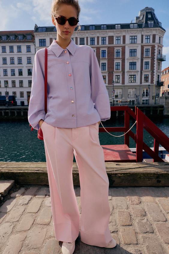 LINEN PUFF SLEEVE JACKET from Zara - $69.90