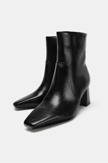 BLOCK HEEL ANKLE BOOTS - Black by Zara - Image 2