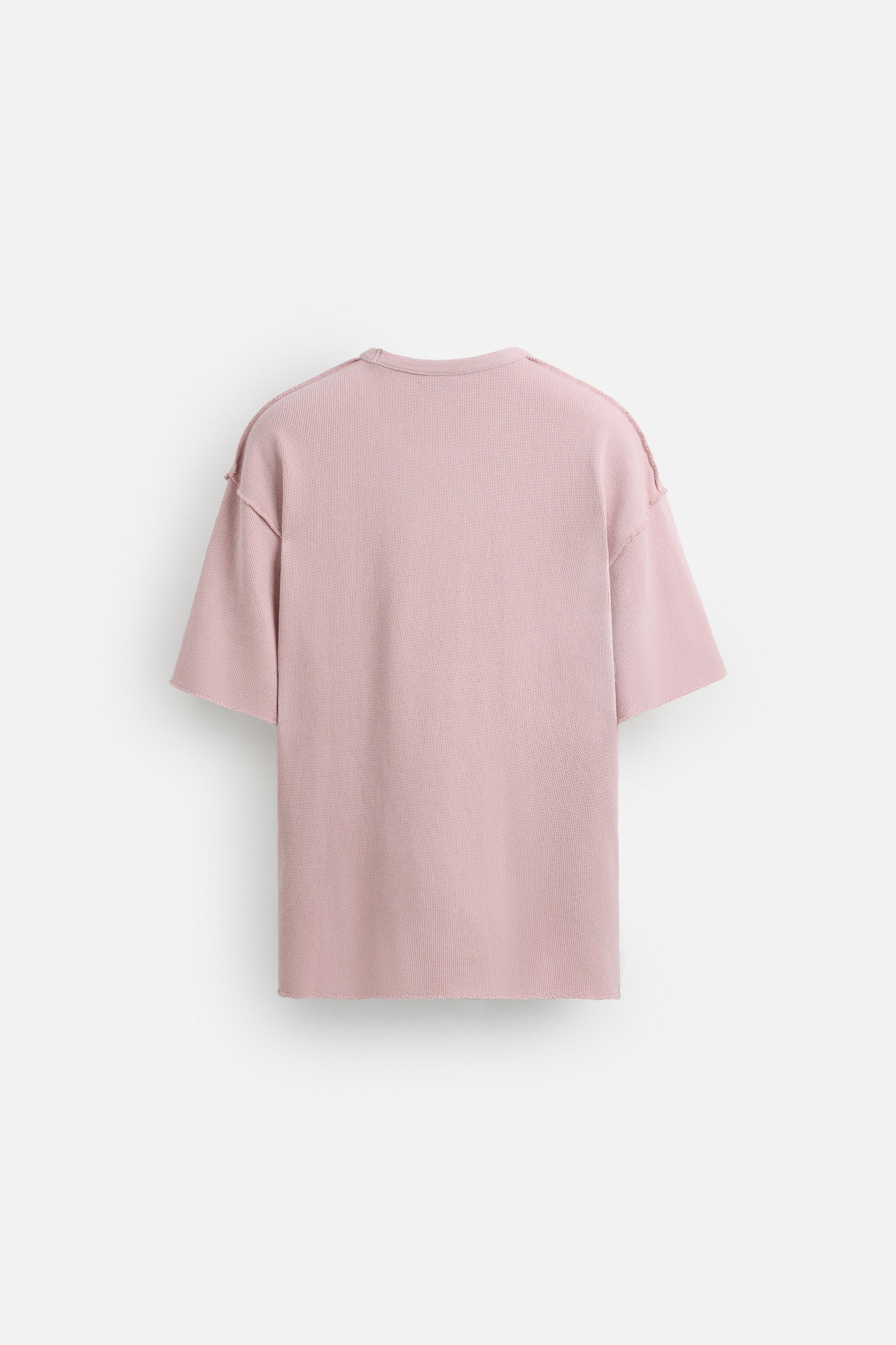 リバースエフェクト ニットTシャツ - ペールピンク | ZARA Japan