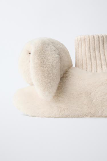 CHAUSSONS D'INTÉRIEUR LAPIN - Blanc écru de Zara - Image 5