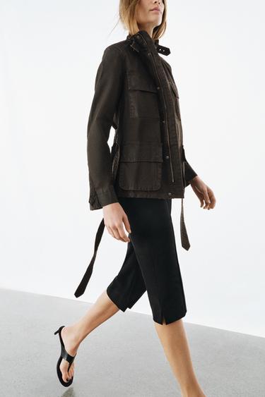 ZW COLLECTION WAXED EFFECT JACKET - Brown by Zara - Image 5