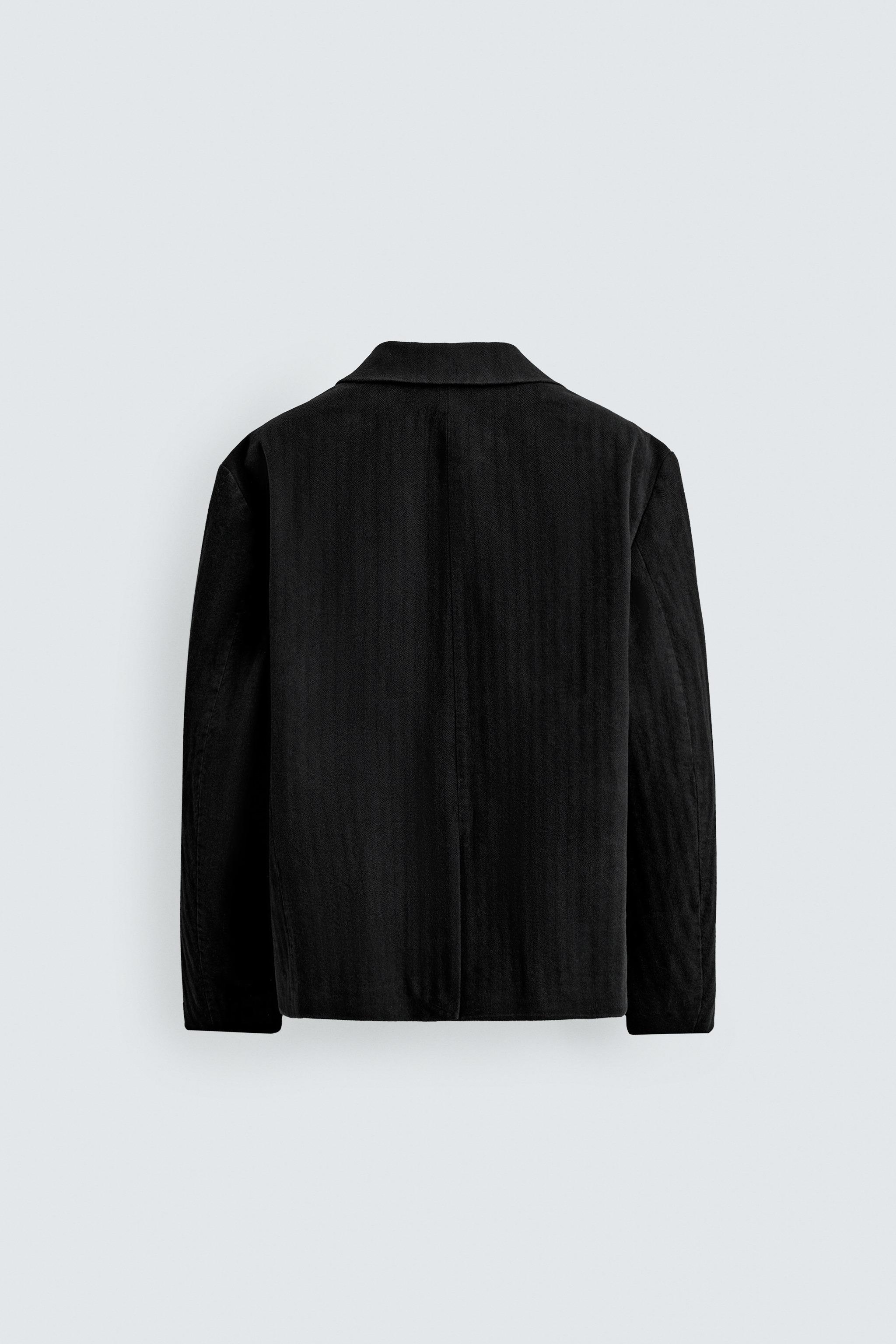ボクシーフィットヘリンボーンブレザー - ブラック | ZARA Japan / 日本
