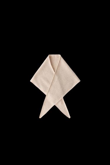 Zara TRIANGULAR 100% CASHMERE SCARF - Ice