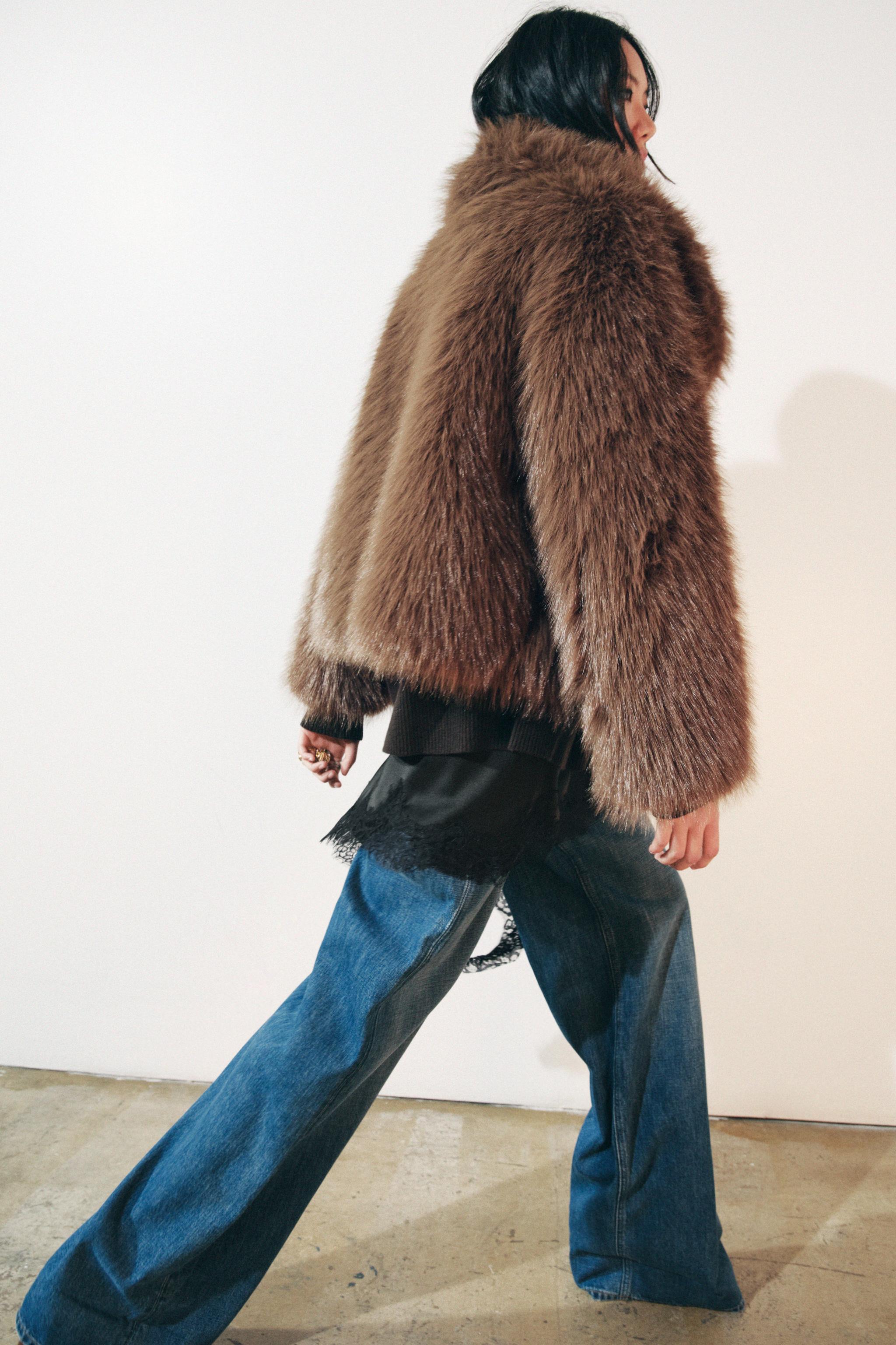 ジャケット・アウター ZARA fake fur jacket NWT ZARA FAUX FUR JACKET KIDS 13-14 | eBay