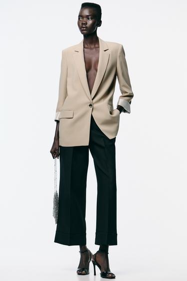 بليزر بأساور مطبوعة - مِحْمر by Zara