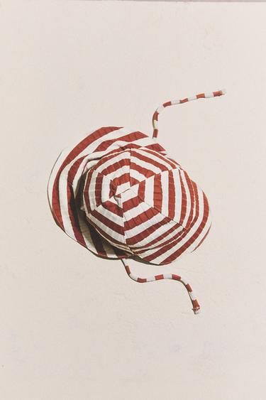 KIDS’ STRIPED BEACH HAT - Brick by Zara