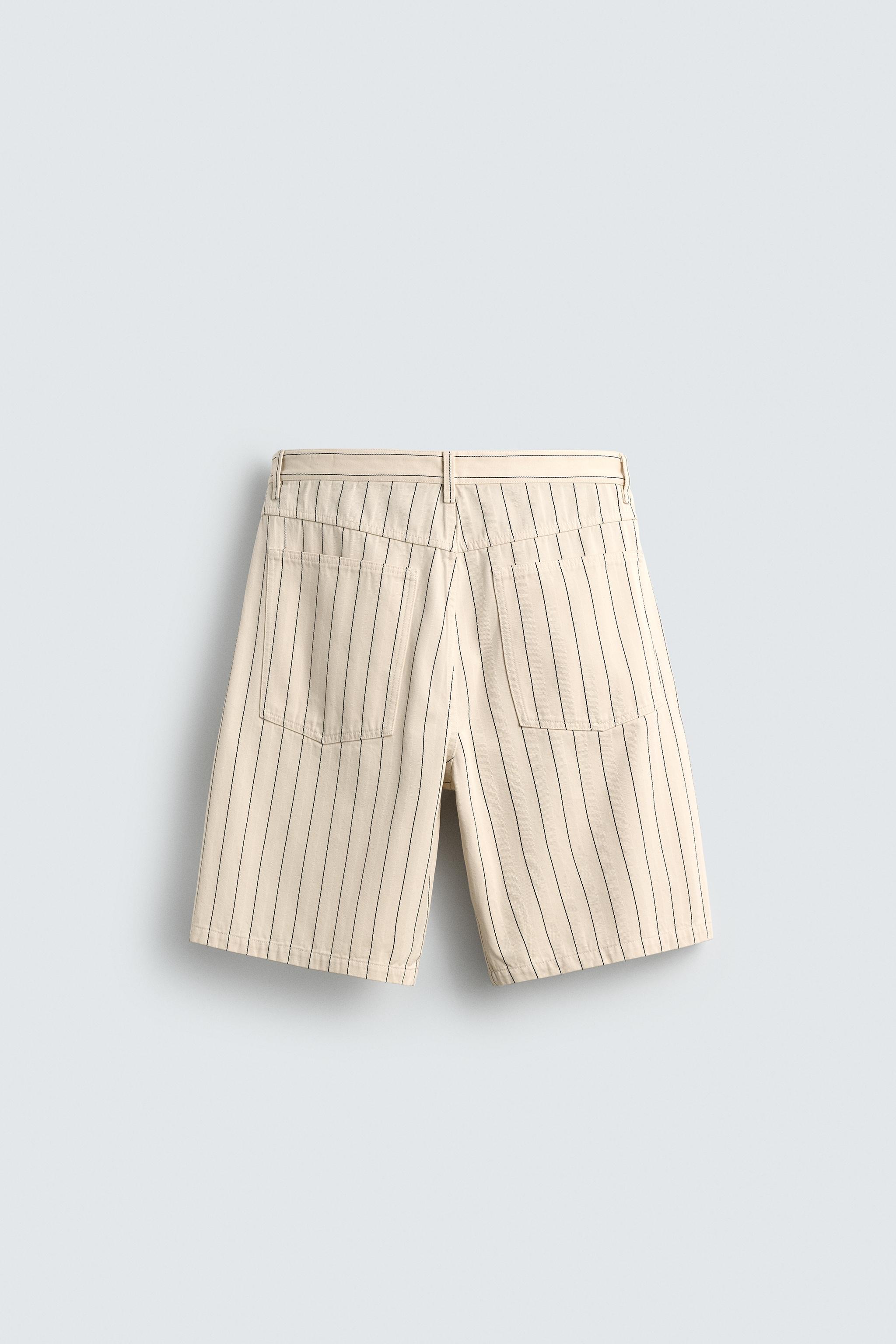 BERMUDA BAGGY FIT À RAYURES