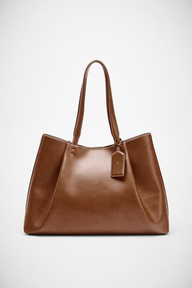 BOLSA TOTE BAG PINÇAS - Torrado-escuro da Zara