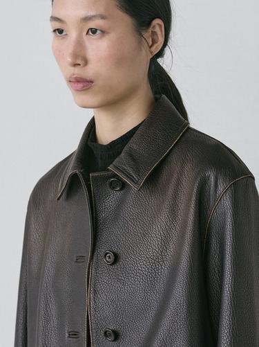 Zara Short nappa leather jacket - Black