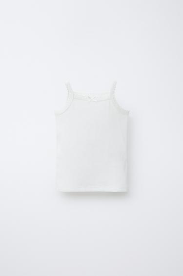 2-6 ANS/ LOT DE TROIS T-SHIRTS CÔTELÉS À BRETELLES - Blanc cassé de Zara - Image 1