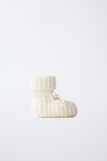 CASHMERE BOOTIES - Ecru White by Zara