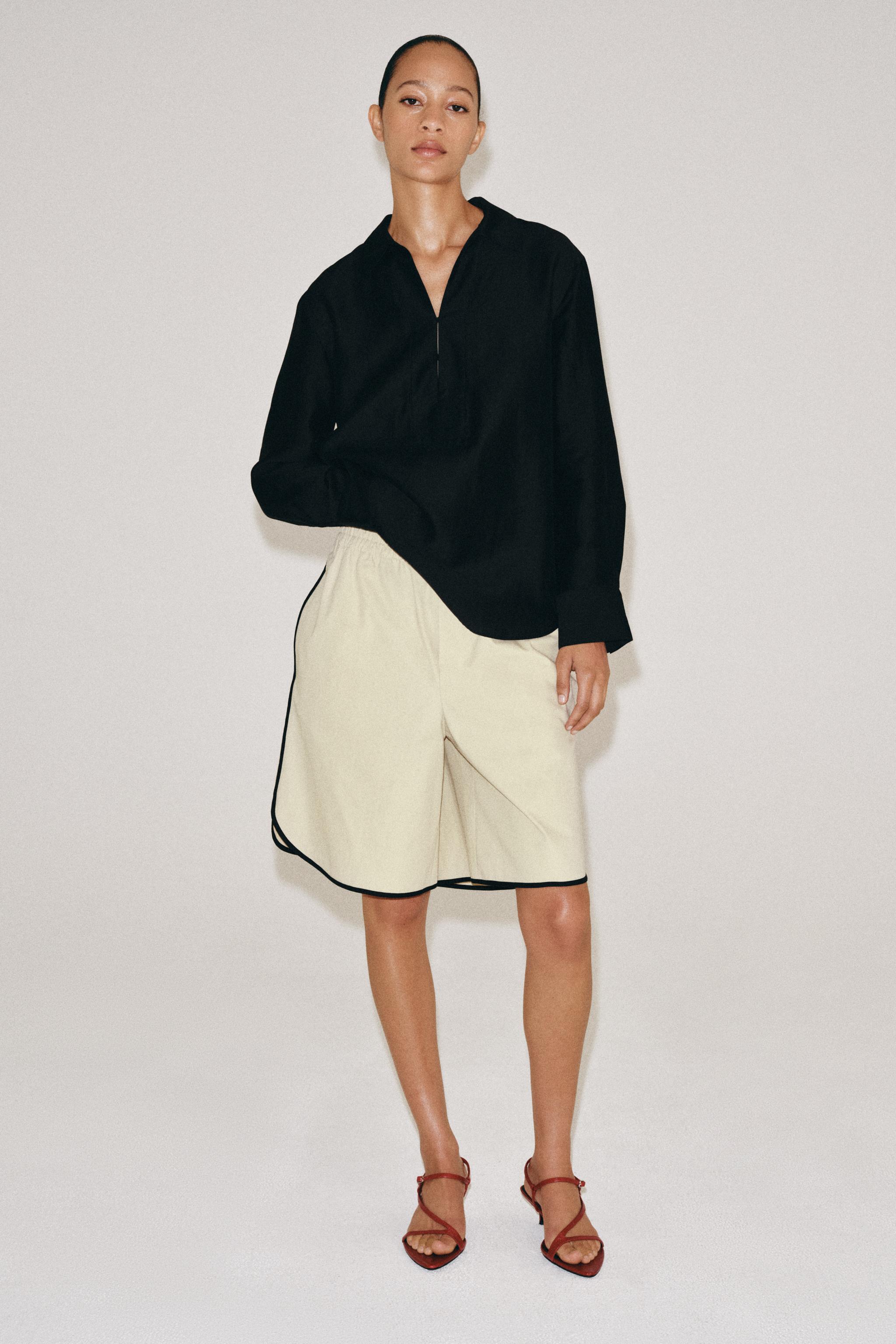 ZW COLLECTION SOLID SHIRT — Black