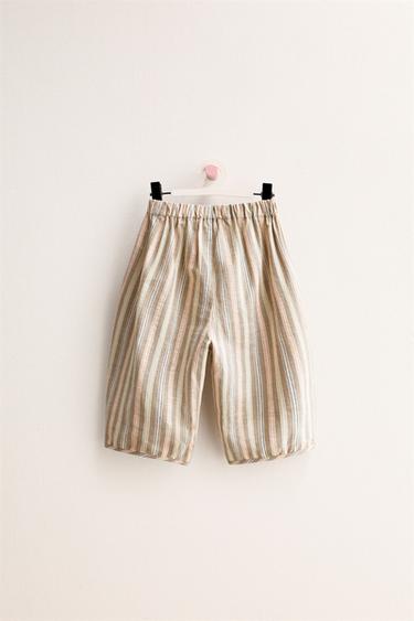 ZARA TIMELESS - STRIPED BALLOON TROUSERS - camel by Zara - Image 1