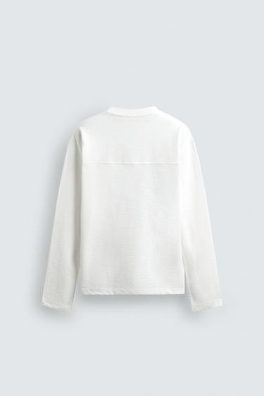 T-SHIRT RELAXED EN COTON FLAMMÉ - Blanc de Zara - Image 7