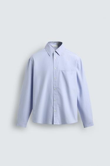 KËMISHË RELAXED FIT OXFORD - E kaltër nga Zara