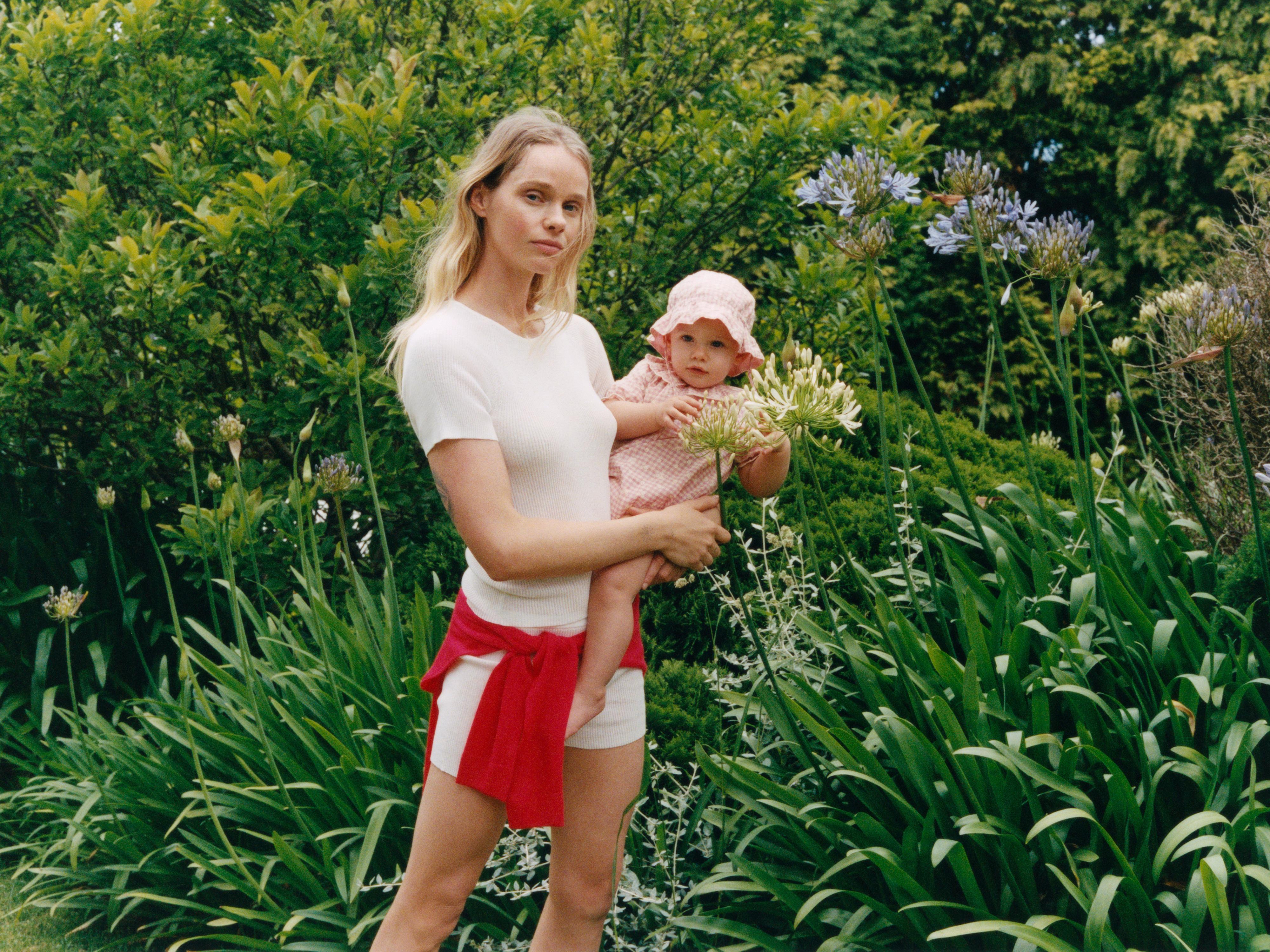 GINGHAM BODYSUIT WITH EMBROIDERED FLOWERS — Pink / White