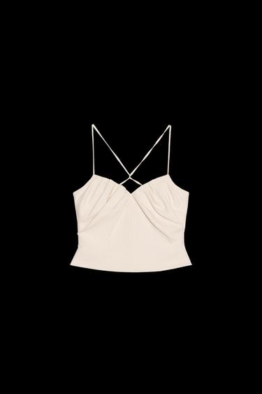 TOP PLIEGUES - Beige de Zara - Imagen 0