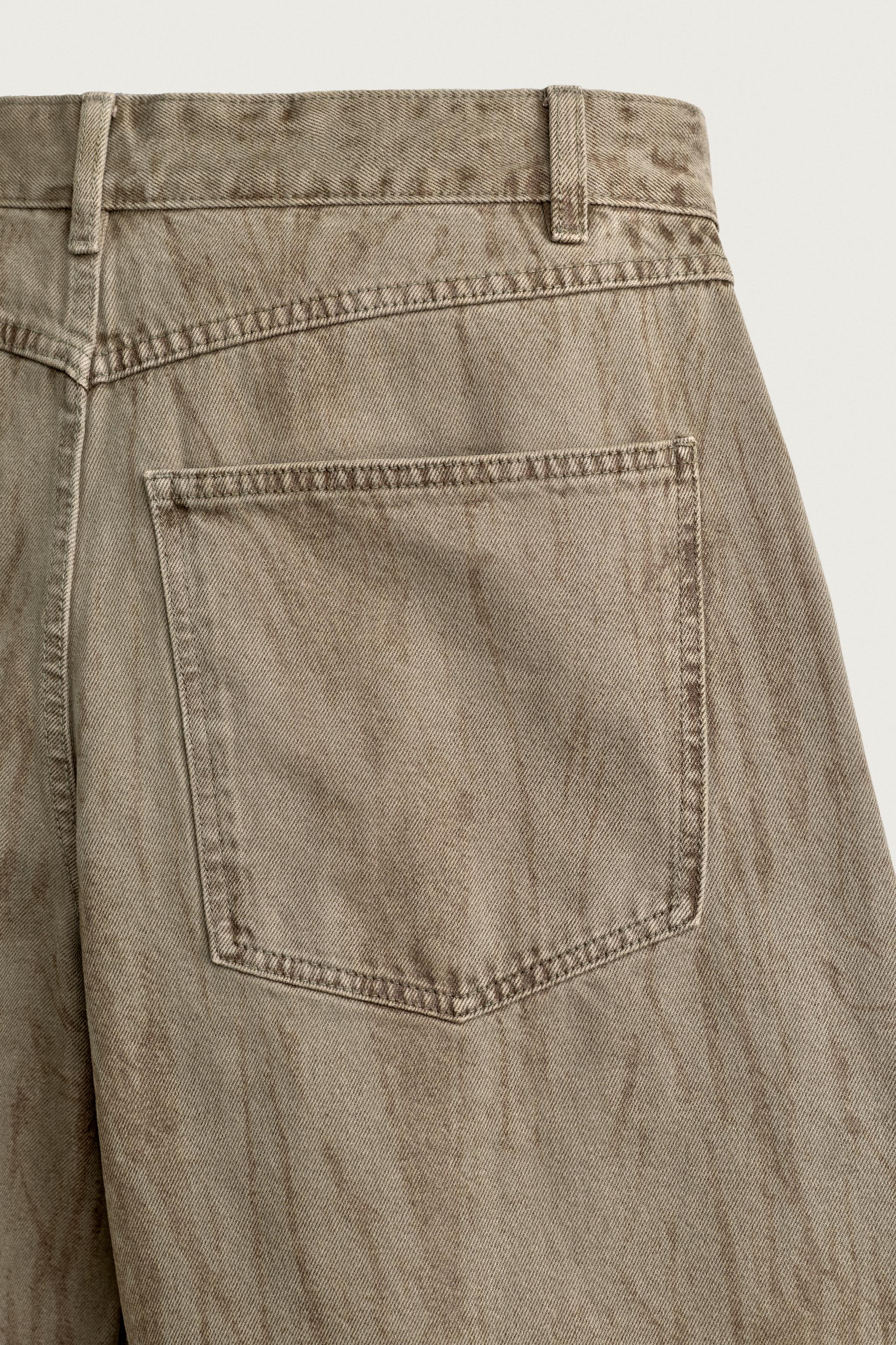 WASHED PRINT DENIM JORTS