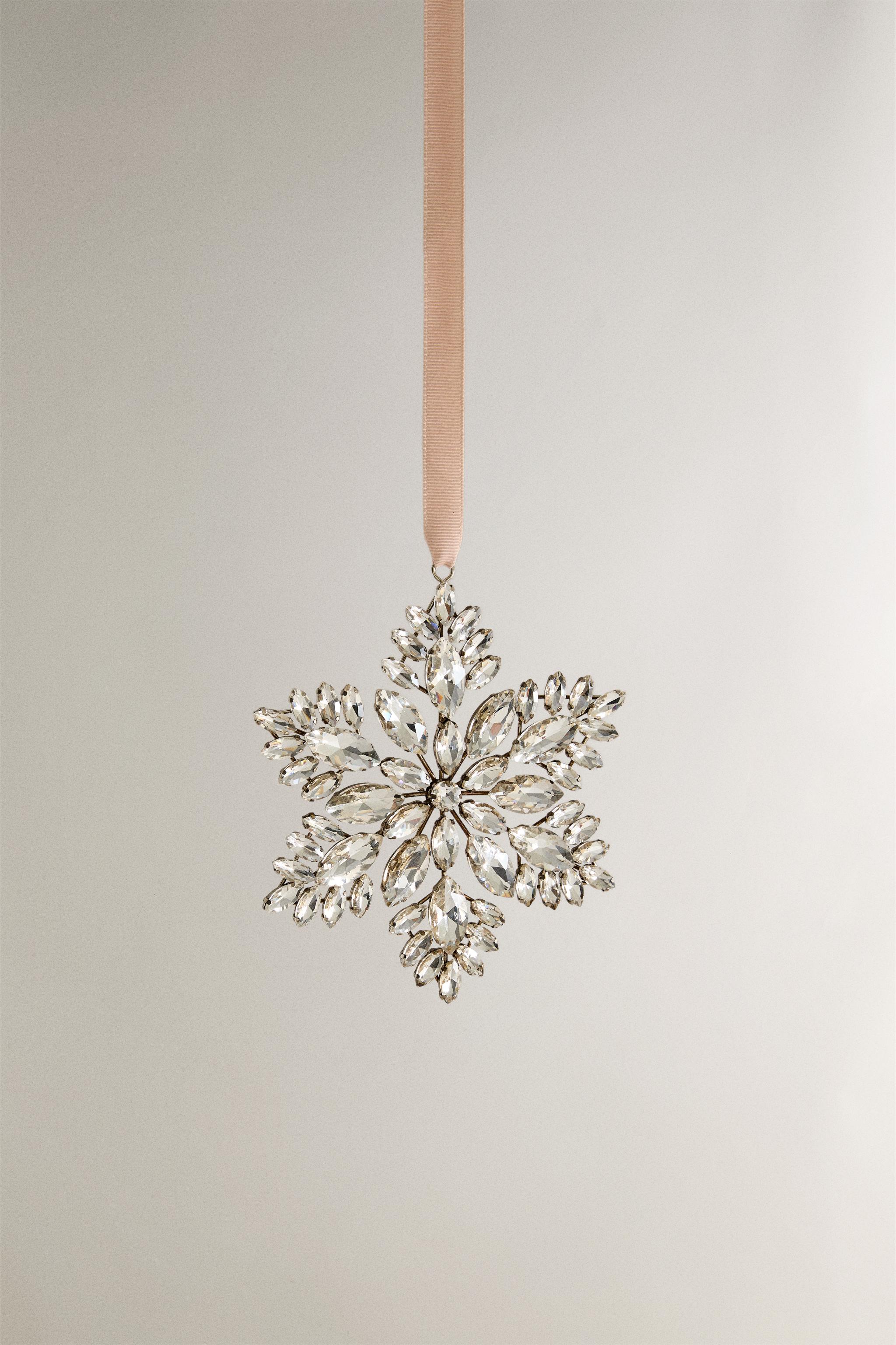 GLASS STAR CHRISTMAS TREE ORNAMENT