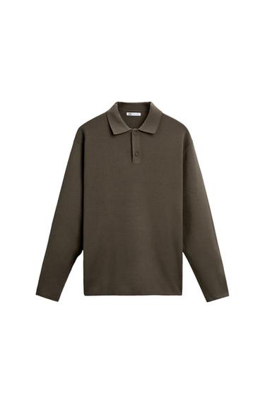 VISCOSE BLEND KNIT POLO SHIRT