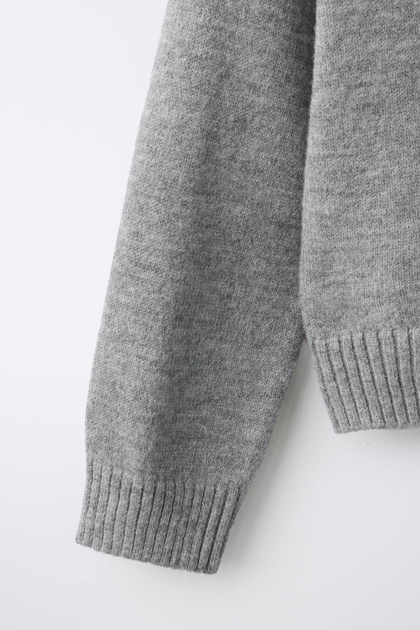 Детский свитер Zara Lace Collar Knit, цвет: Серый — фото 4
