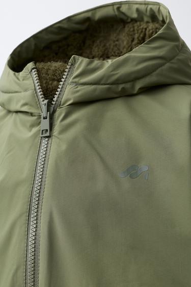 WATER-REPELLENT REVERSIBLE LOGO JACKET - Khaki by Zara - Image 5