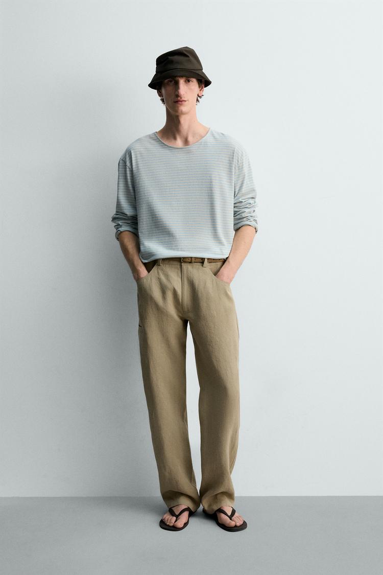 JAKARLI ÇİZGİLİ T-SHIRT