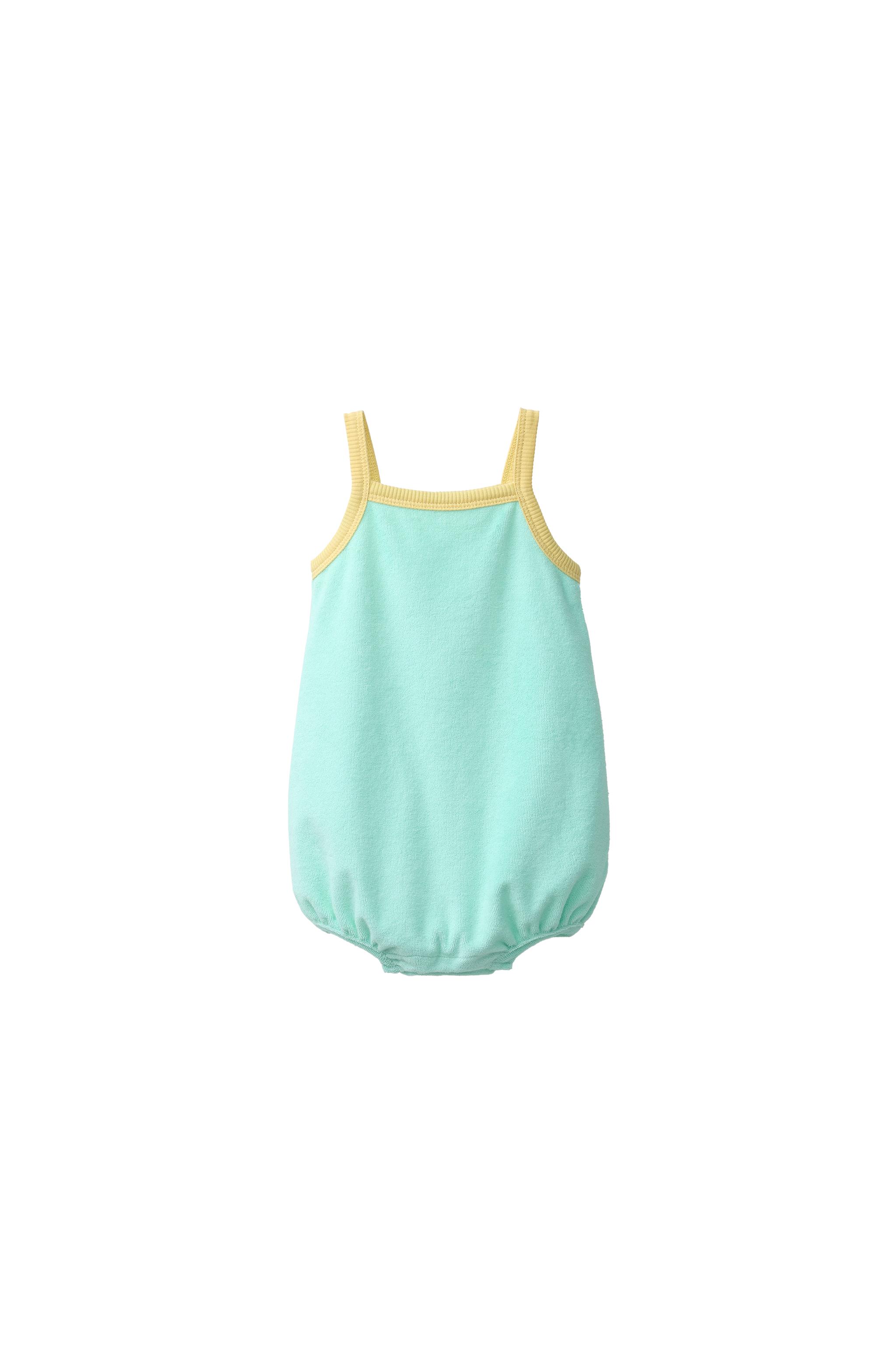 CONTRAST TERRYCLOTH ROMPER - Washed green | ZARA United States