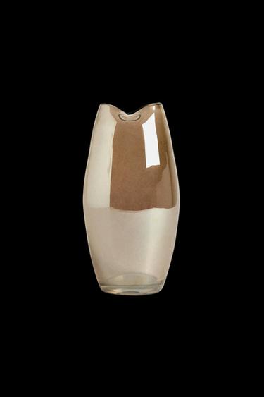 JARRÓN VIDRIO LUSTRINA ALTO - Dorado de Zara - Imagen 0