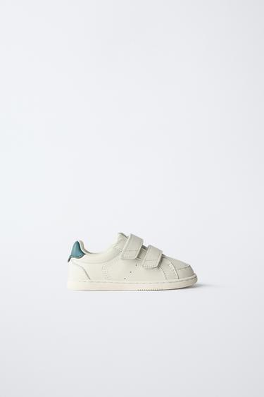 Zara BAREFOOT LEATHER SNEAKERS - White