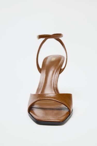 ANKLE STRAP HIGH-HEEL SANDALS - Brown by Zara - Image 3
