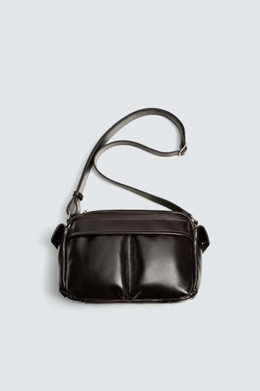 КОЖАНАЯ СУМКА ЧЕРЕЗ ПЛЕЧО — КОРИЧНЕВЫЙ от Zara
