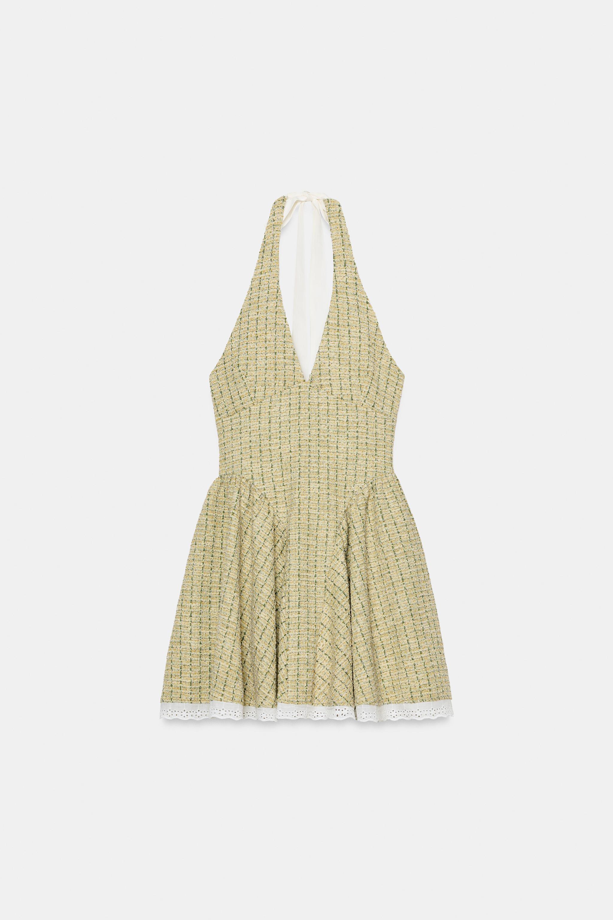 STRUCTURED HALTER DRESS