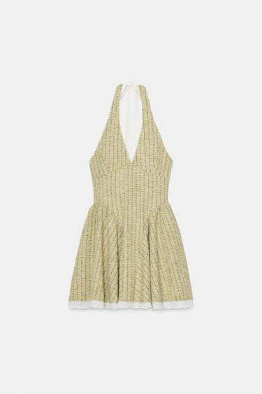 STRUCTURED HALTER DRESS - Green by Zara - Image 5